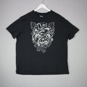 Action Apparel Skull Wings Casino Tee Mens XL
